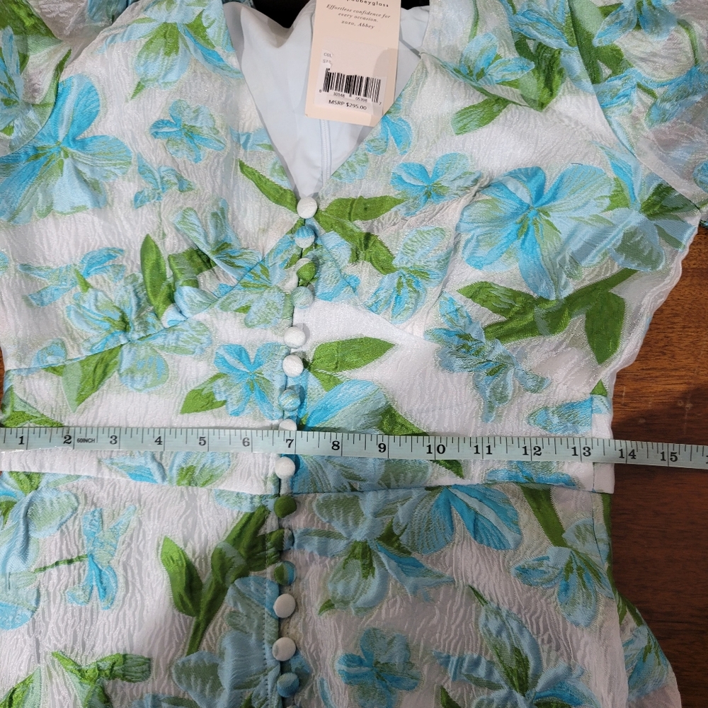 New Abbey Glass Brooke Gown Tropical Organza Size XS - Picture 13 of 13